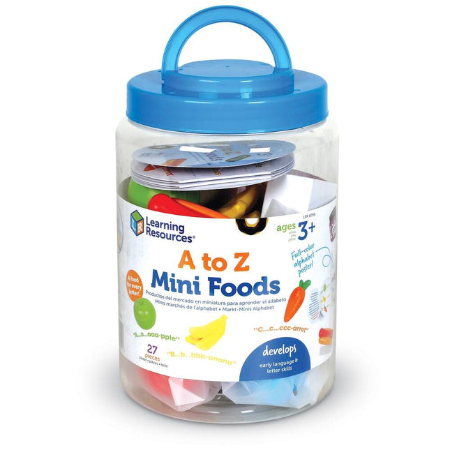 A to Z Mini Foods Multi Pack Pretend Play Food Educational Toy Set