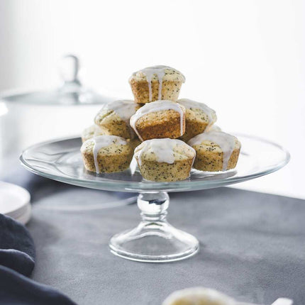 Set of 2 Selene Glass Cake Stands – With Dome, Perfect for Cakes & Pastries