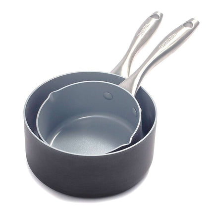 Lima Ceramic Non-Stick 2 Piece Saucepan Set Kitchen Cookware Pots