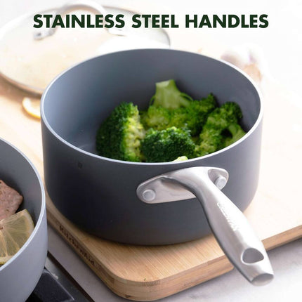 Lima Ceramic Non-Stick 2 Piece Saucepan Set Kitchen Cookware Pots