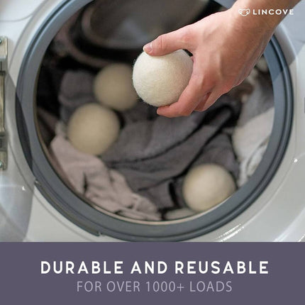 6 Pack Organic Wool Dryer Balls Durable Reusable Laundry Dryer Aid