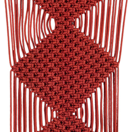 Linsey Burgundy Diamond Macrame Wall Hanging – Boho Decor 40”H x 14”W