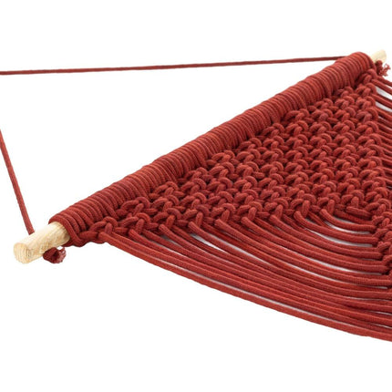 Linsey Burgundy Diamond Macrame Wall Hanging – Boho Decor 40”H x 14”W