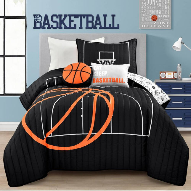 Basketball Game Quilt Set – Sports Themed Bedding for Kids and Adults