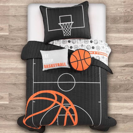 Basketball Game Quilt Set – Sports Themed Bedding for Kids and Adults