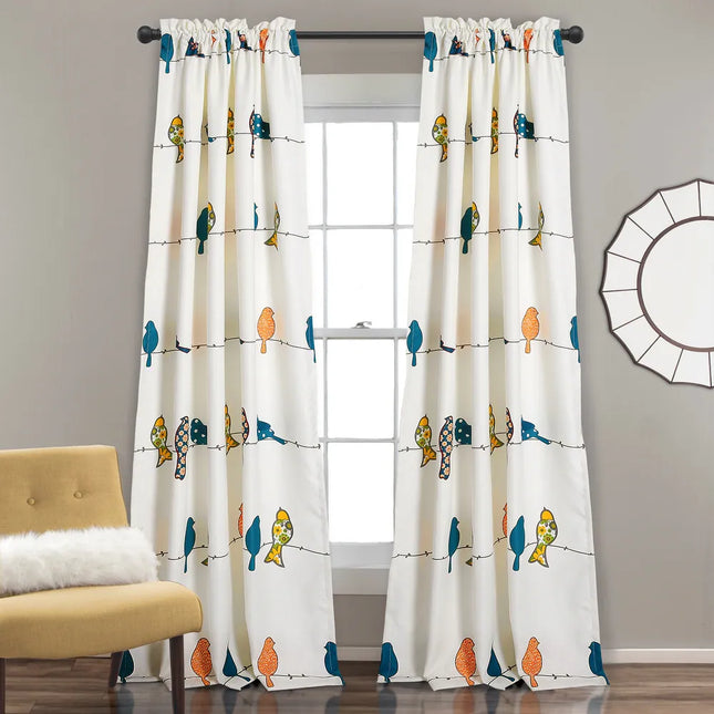 Rowley Birds Curtain Panel Pair – Room Darkening Window Treatment