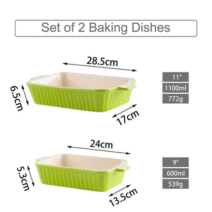 Series Bake.Bake Rectangle Porcelain Bakeware Set Durable Oven Dish Set