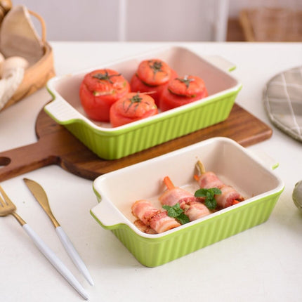 Series Bake.Bake Rectangle Porcelain Bakeware Set Durable Oven Dish Set