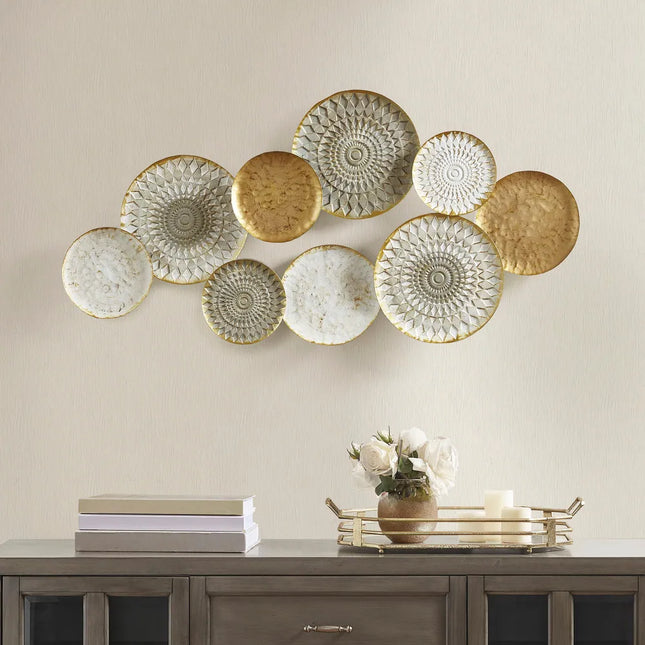 Legion Multi-Colored Geometric Metal Discs Wall Decor for Modern Interiors