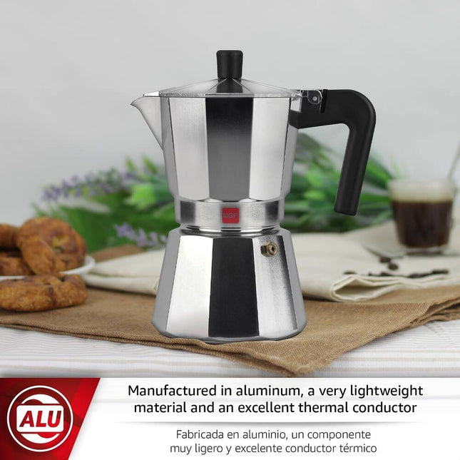Kenia Aluminum Stovetop Espresso Maker – Classic & Durable Design
