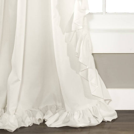 Decorative Ruffle Trim Curtain Set for Living Room and Bedroom Windows