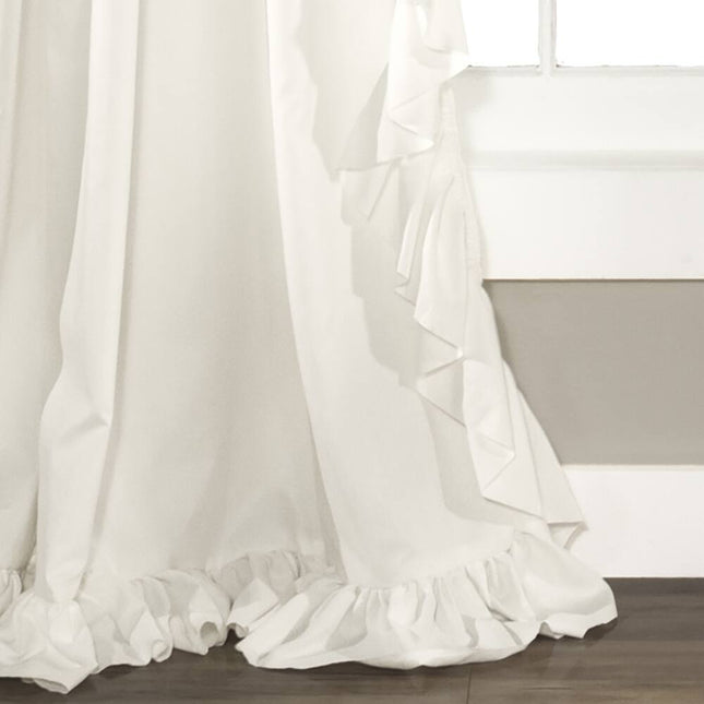 Decorative Ruffle Trim Curtain Set for Living Room and Bedroom Windows