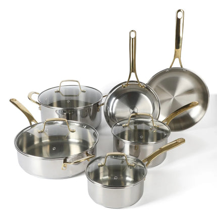 10-Piece Castelle Stainless Steel Cookware Set – Durable Pots & Pans