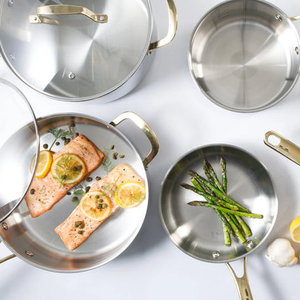 10-Piece Castelle Stainless Steel Cookware Set – Durable Pots & Pans