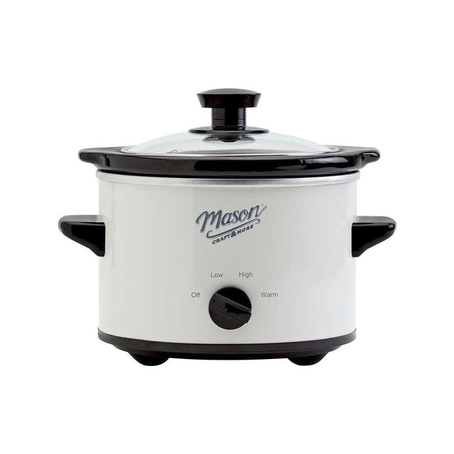 1.5Qt Slow Cooker White Compact Mini Crock Pot for Soups Stews & Dips