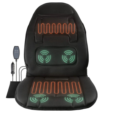 12V Massage Chair Pad for Car Seat with Heat and Vibration Back Massager