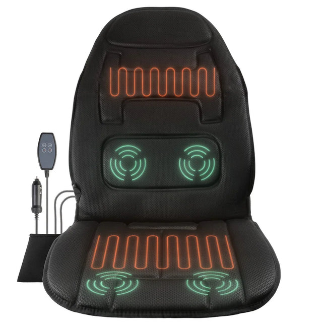 12V Massage Chair Pad for Car Seat with Heat and Vibration Back Massager