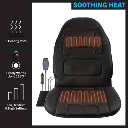12V Massage Chair Pad for Car Seat with Heat and Vibration Back Massager