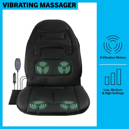 12V Massage Chair Pad for Car Seat with Heat and Vibration Back Massager