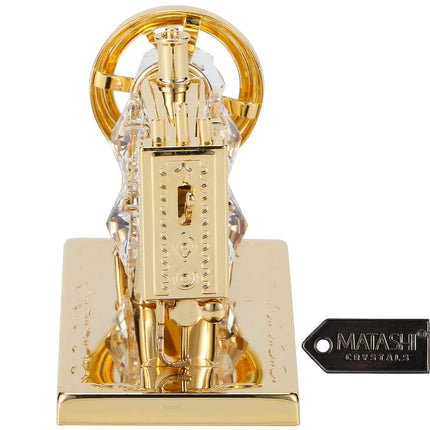 24K Gold Plated Crystal Studded Sewing Machine Home Decorative Showpiece