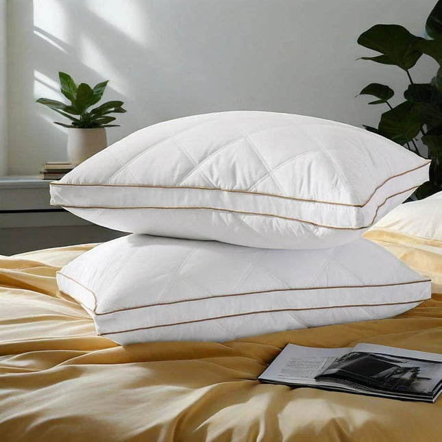 Medium-Firm Feather & Down Pillows – 2-Inch Gusset, Set of 2