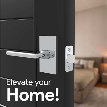 Mega Handles Privacy Lever Door Lock, Polished Chrome Finish