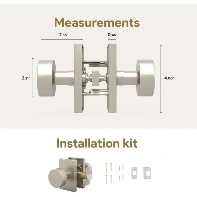 Modern Mega Handles LAURA Keyless Round Door Knob Passage Hall Closet