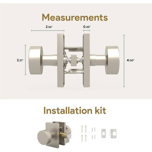 Modern Mega Handles LAURA Keyless Passage Door Knob for Hallway Doors