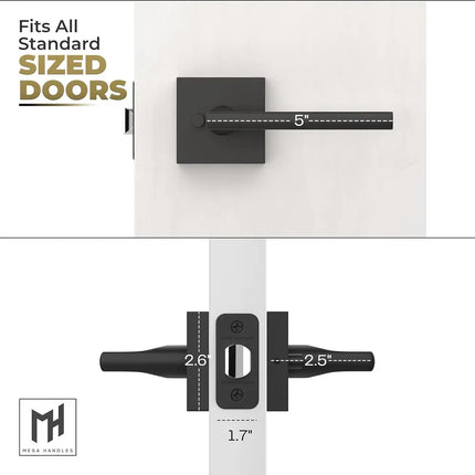 Mega Handles PRIME Privacy Door Lever Matte Black Reversible Design