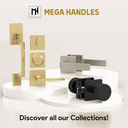 Mega Handles ROBELL Reversible Front Door Lock Combo Polished Chrome