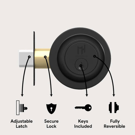 Mega Handles RONN Round Single Cylinder Keyed Deadbolt – Reversible Lock