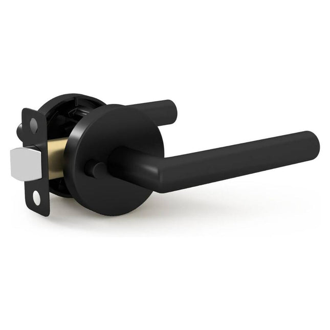 Mega Handles RONN Privacy Flat Door Lever Matte Black Reversible Design
