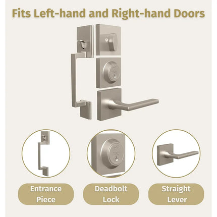 Mega Handles Tobelle Entrance Handleset – Stainless Steel, Modern Design