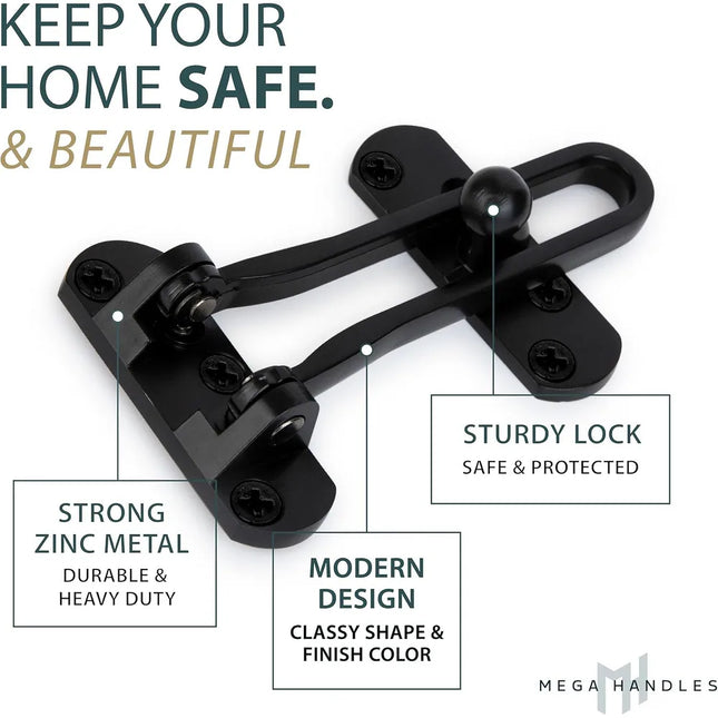 Mega Handles Security Door Guard Swing Lock for Added Home Protection