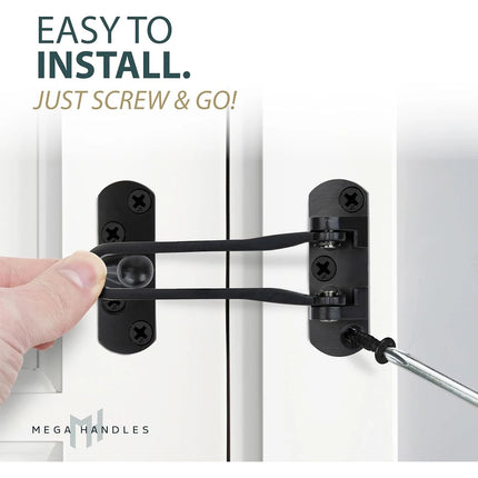 Mega Handles Security Door Guard Swing Lock for Added Home Protection