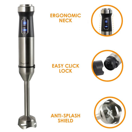 4-in-1 Multipurpose Immersion Hand Blender for Mixing, Whisking & Chopping