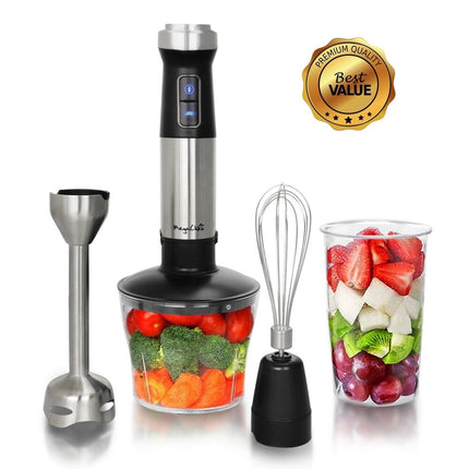 4-in-1 Multipurpose Immersion Hand Blender for Mixing, Whisking & Chopping