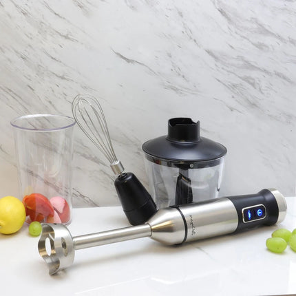 4-in-1 Multipurpose Immersion Hand Blender for Mixing, Whisking & Chopping