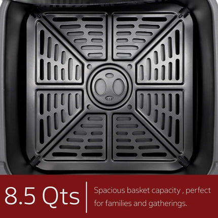 8.5 Quart Air Fryer Bundle Black Stainless Steel Includes 125 Paper Liners Set
