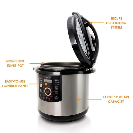12-Quart Digital Pressure Cooker with Lid, Electric Multi-Function Cooker