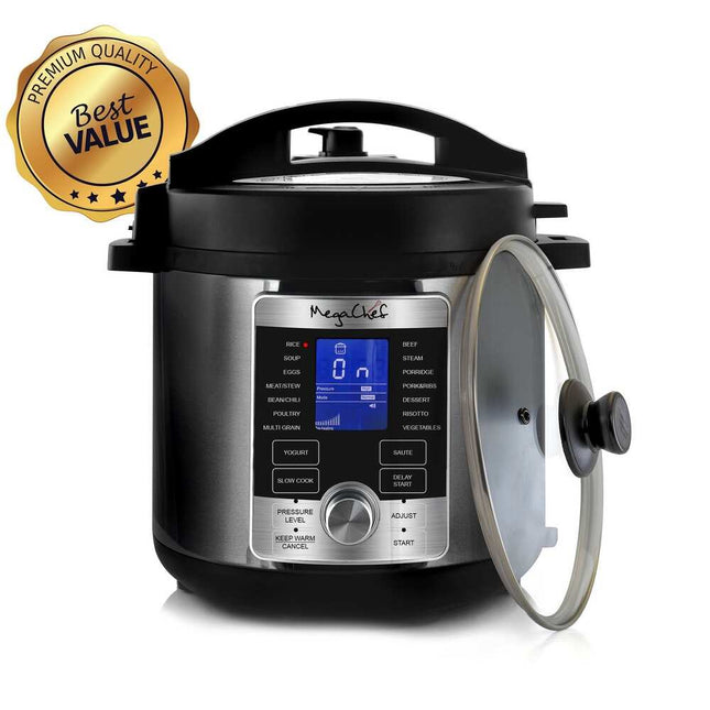Electric Digital Pressure Cooker with 6-Quart Capacity, Multi-Function Cooker