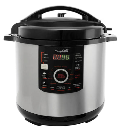 12 Quart Steel Digital Pressure Cooker 15 Presets Large Capacity Multi Cook