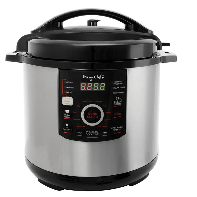 12 Quart Steel Digital Pressure Cooker 15 Presets Large Capacity Multi Cook