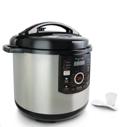 12 Quart Steel Digital Pressure Cooker 15 Presets Large Capacity Multi Cook