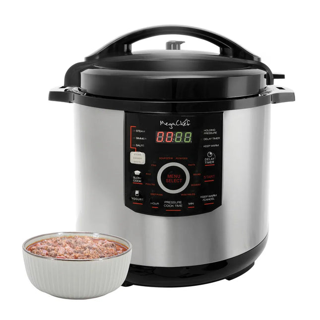 12 Quart Steel Digital Pressure Cooker 15 Presets Large Capacity Multi Cook