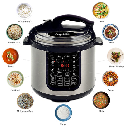 8 Quart Electric Pressure Cooker 13 Preset Cooking Functions Multi Use