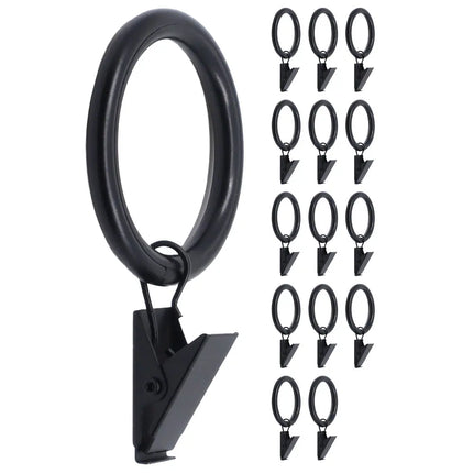 Curtain Rings with Clips – 1.5 Inch Inner Diameter, Drapery Hardware