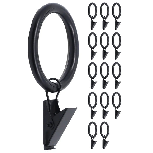 Curtain Rings with Clips – 1.5 Inch Inner Diameter, Drapery Hardware