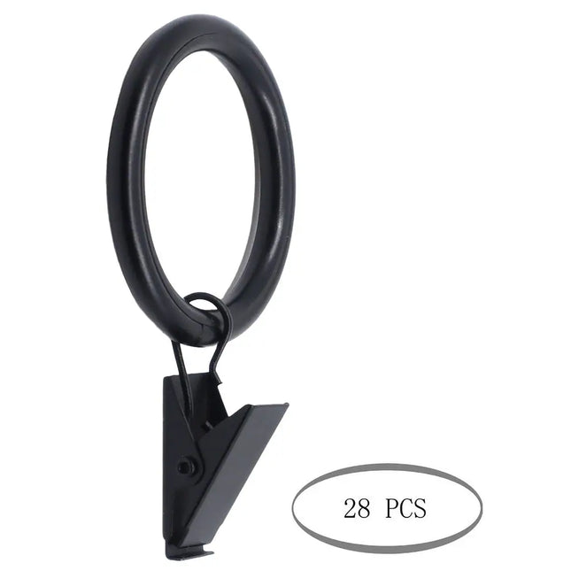 Curtain Rings with Clips – 1.5 Inch Inner Diameter, Drapery Hardware