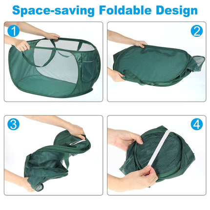 Portable Mesh Laundry Hamper Foldable Laundry Bag 1 Pc Storage Basket